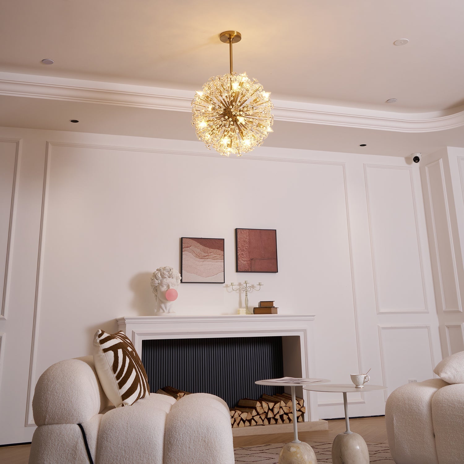 Zene Chandelier Dickinson Gold Crystal Starburst-Neutral Decor