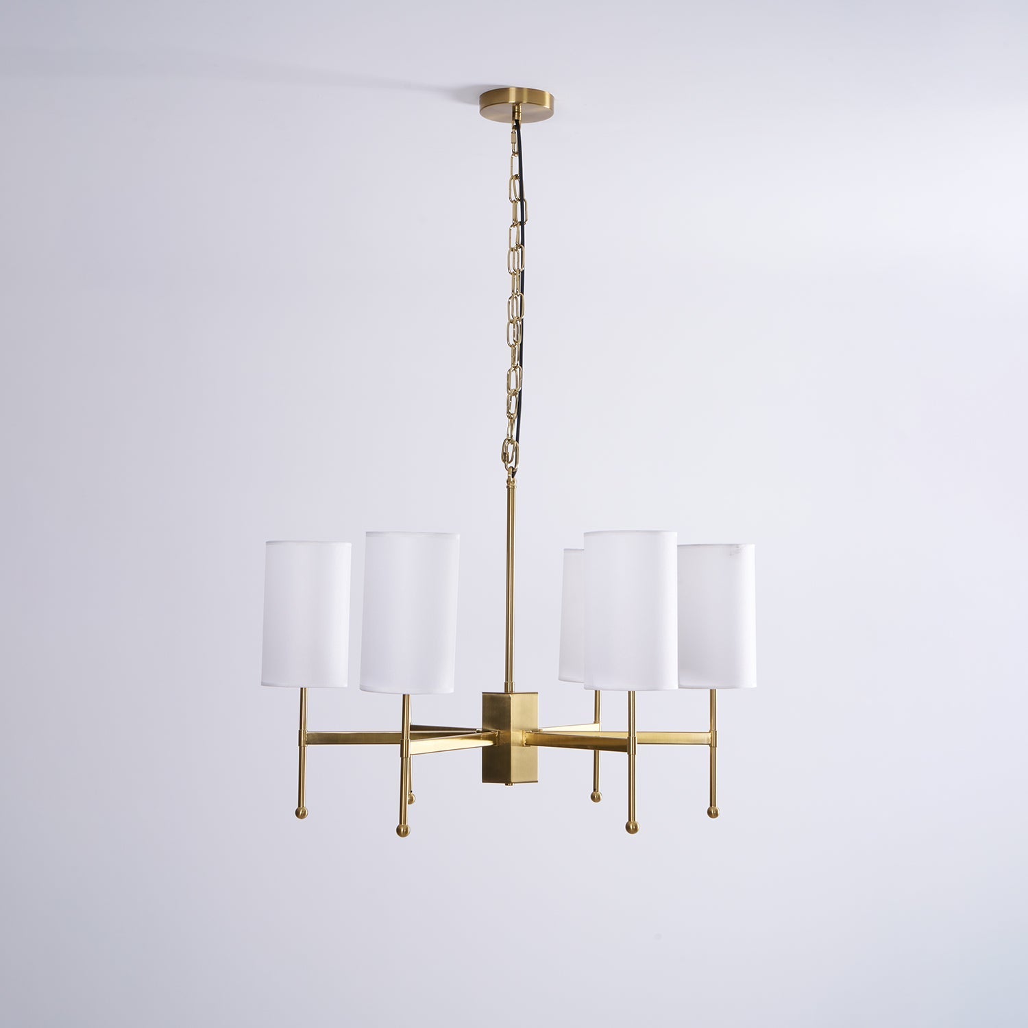 Ulcarisra Traditional Vintage Brass Fabric Chandelier-Neutral Decor