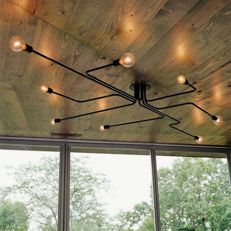 Arisha Vintage Modern Minimalist Industrial Metal Black Ceiling Lamp - Neutral Decor