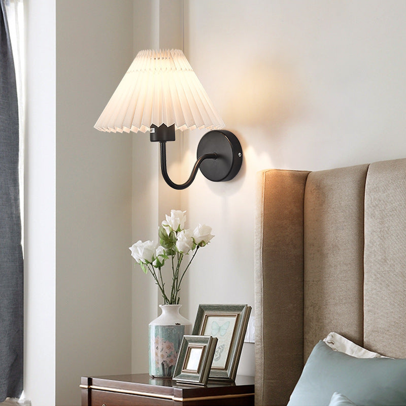 Tiffany Nordic Vintage Indoor Wall Lamp Brass/Black Metal Bedroom - Neutral Decor