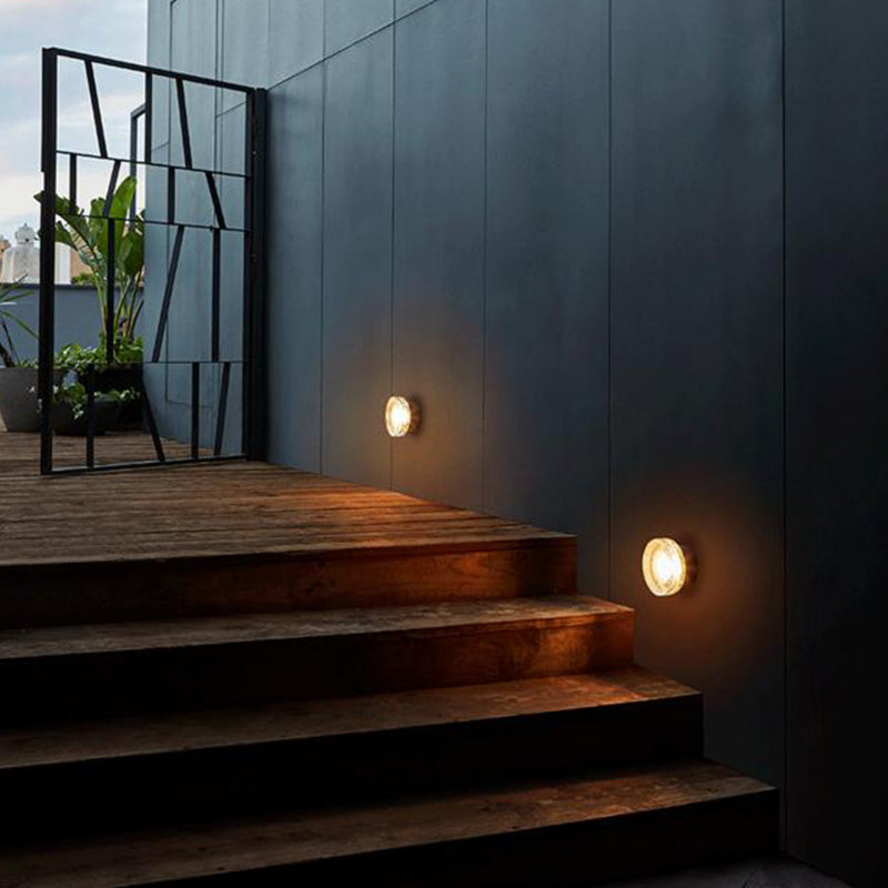 Ray Modern Mini Bubble Metal/Glass Outdoor Wall Lamp, Transparent - Neutral Decor