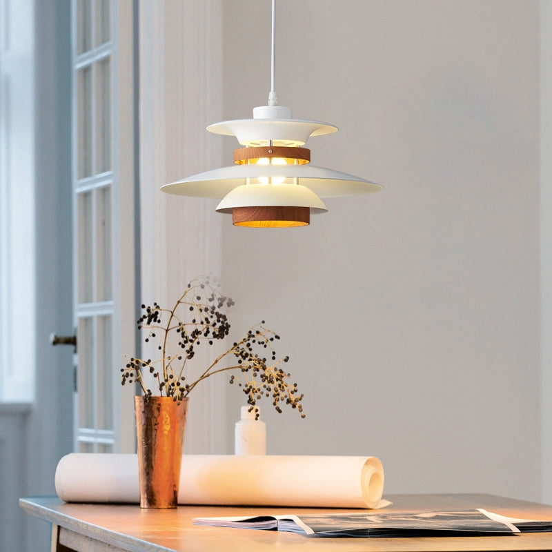 Valentina Modern Pendant Light Black/White/Wood Metal Dining Room - Neutral Decor