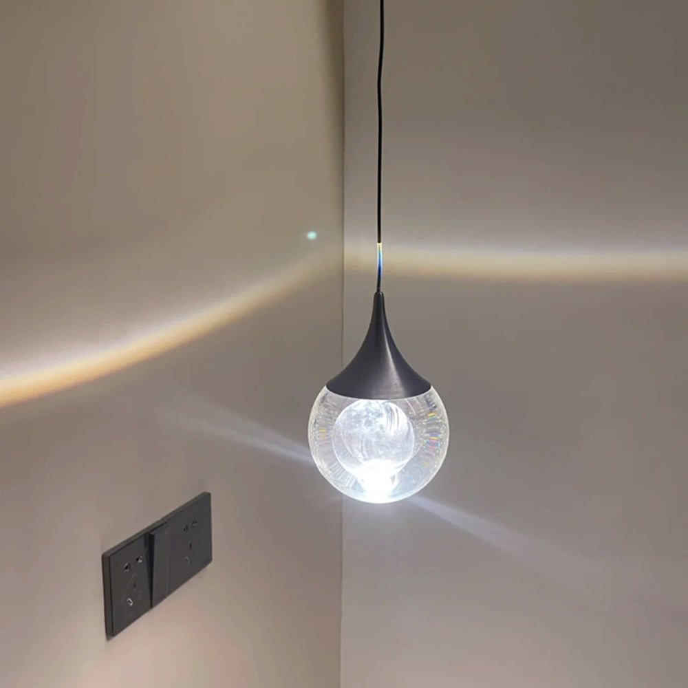 Aria Minimalist Moon Metal Pendant Light,Black - Neutral Decor