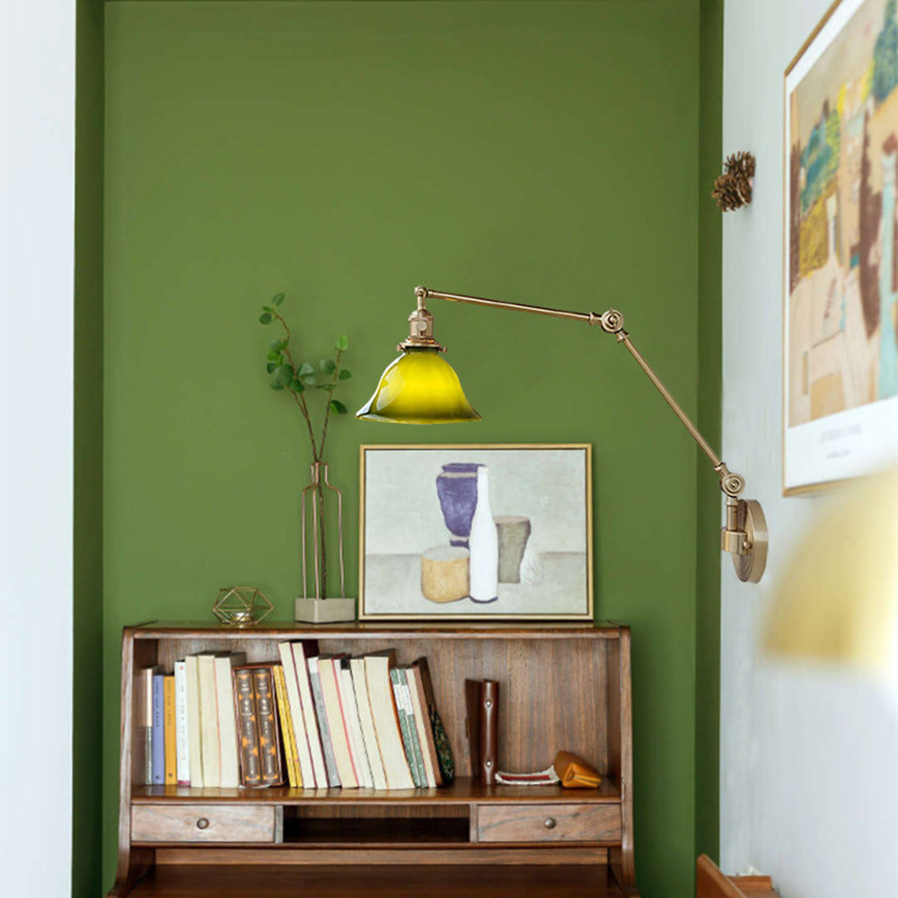 Tiffany Vintage Foldable Wall Lamp, Green/White - Neutral Decor