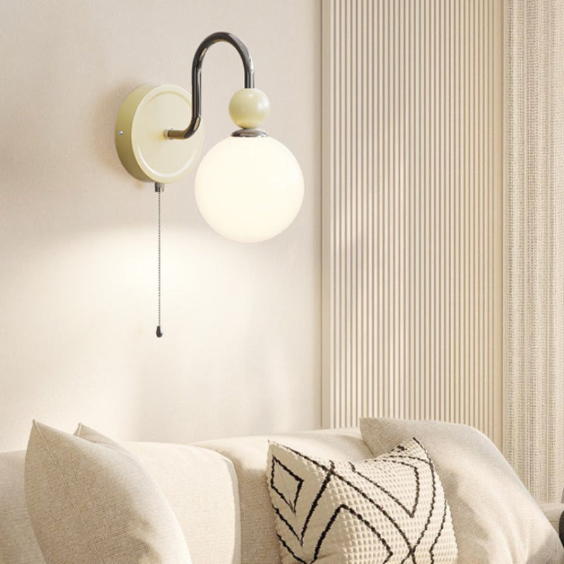 Valentina Modern LED Indoor Wall Lamp Red/Coffee Metal/Glass Bedroom - Neutral Decor