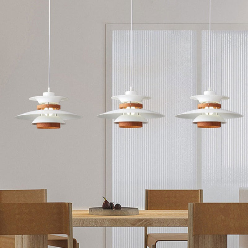 Valentina Modern Pendant Light Black/White/Wood Metal Dining Room - Neutral Decor