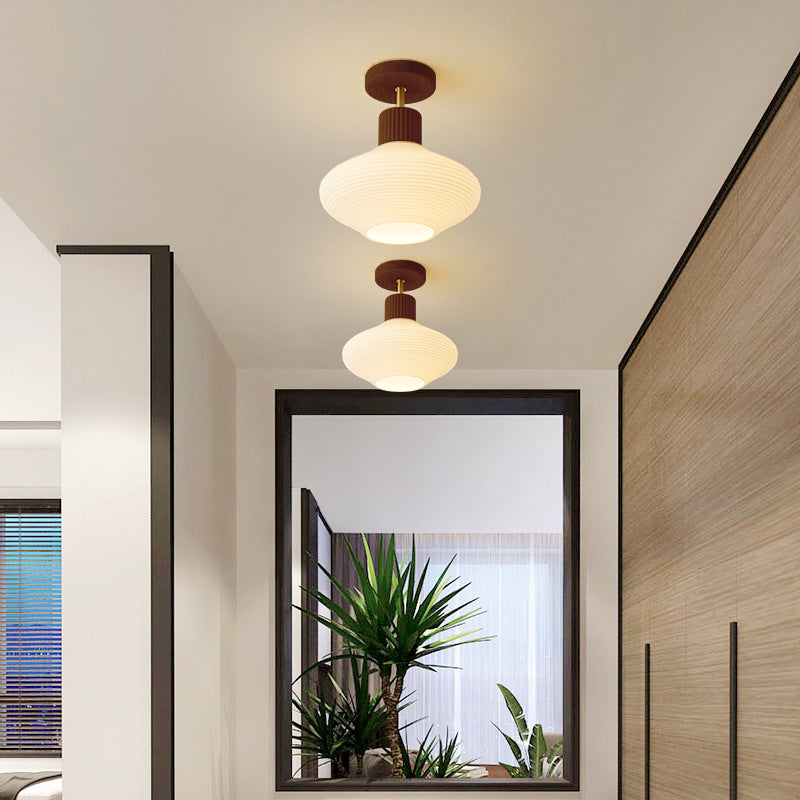 Arisha Minimalist Flush Mount Ceiling Light Wood/Walnut Hallway - Neutral Decor
