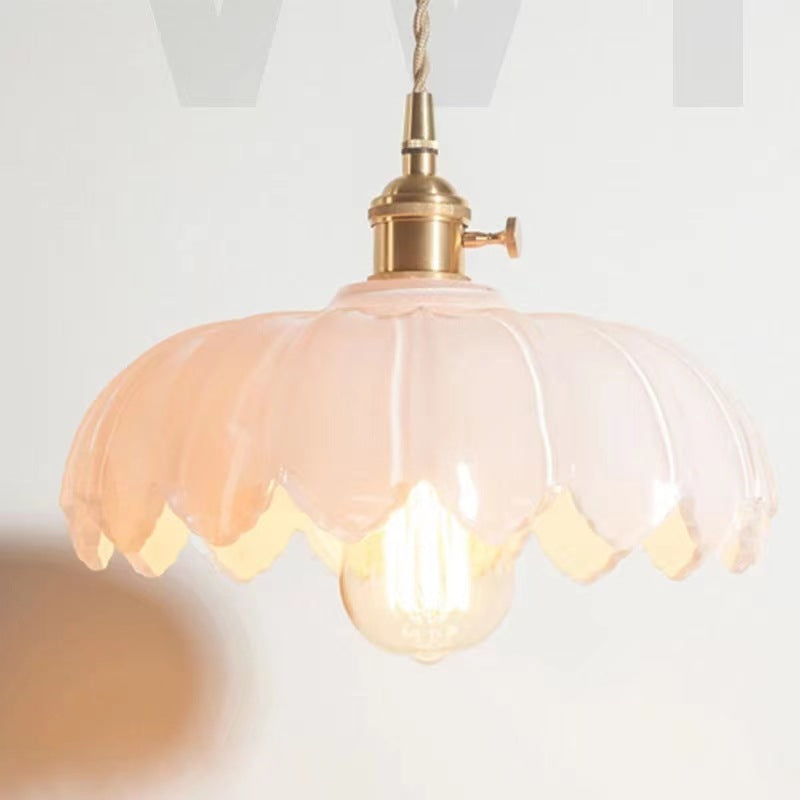 Valentina Retro LED Pendant Light Colourful Glass/Metal Flower Dining Room - Neutral Decor
