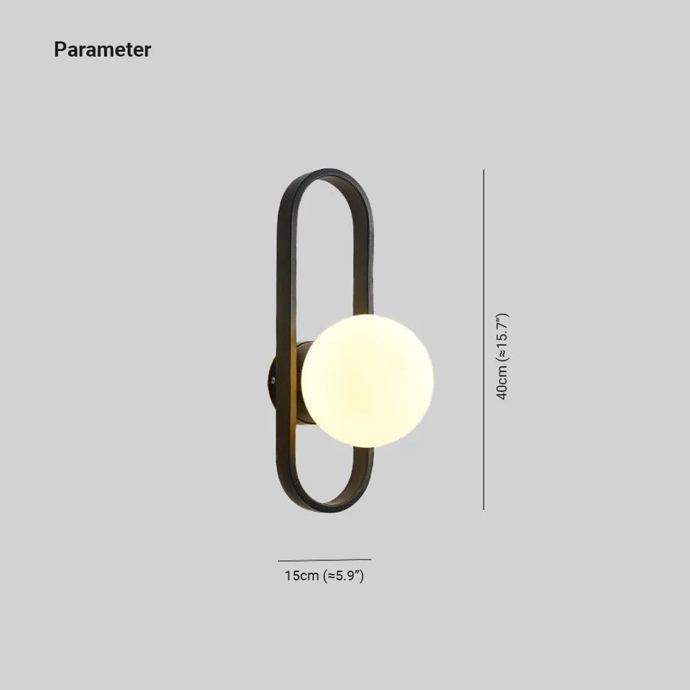 Valentina Modern Globe Bedside Wall Lamp Mount for Bedroom & Reading Room, Gold/Black - Neutral Decor