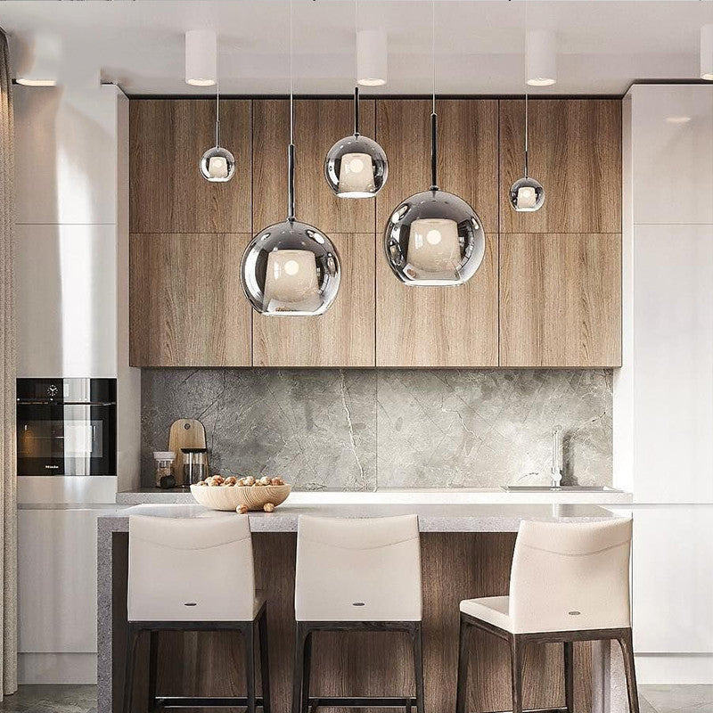 Valentina Pendant Light Glass Modern Sphere LED Dining Room - Neutral Decor