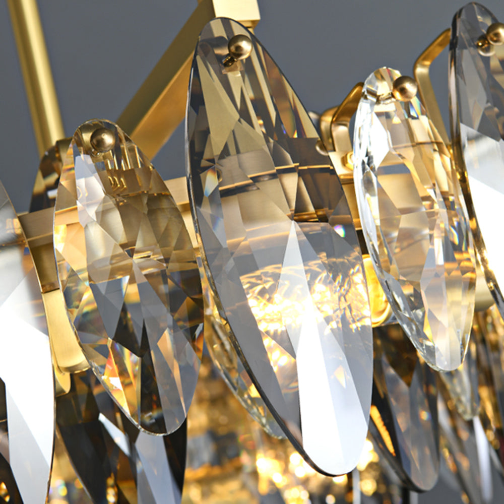 Kristy Modern Annular Metal Crystal Pendant Light,Gold