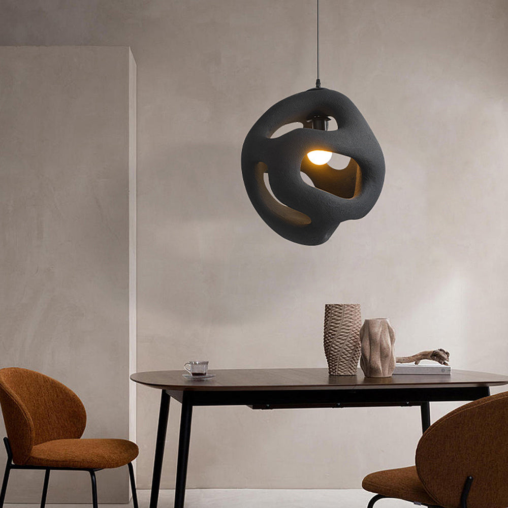 Avi Modern Metal/Resin White/Black Pendant Light - Neutral Decor