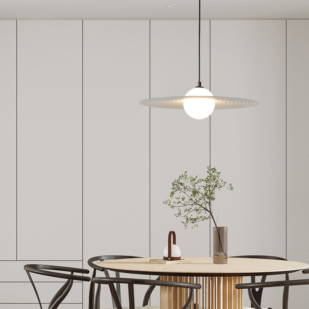 Arisha Minimalist Star Ring Pendant Light,Black/White - Neutral Decor