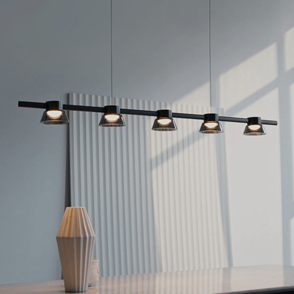 Arisha Modern Linear Metal Pendant Light,Black - Neutral Decor