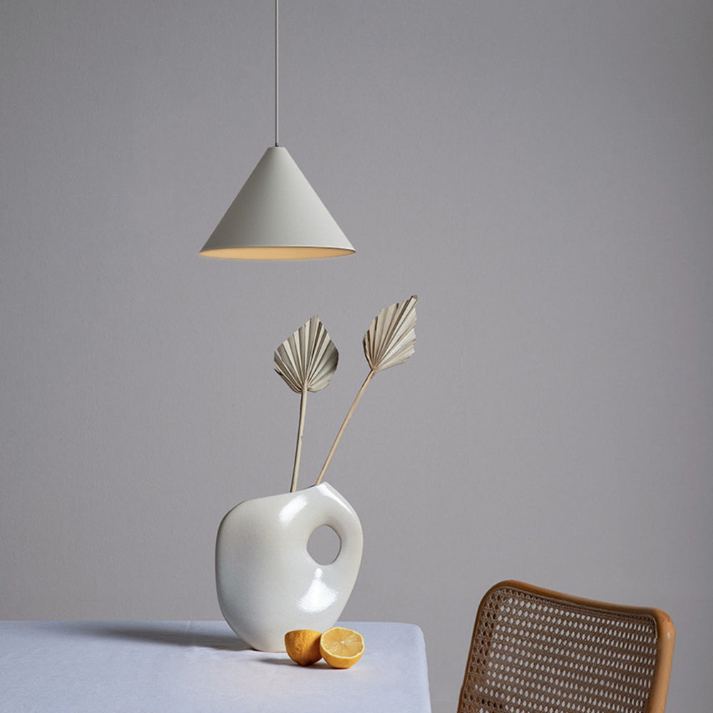 Arisha Minimalist Cone Metal Pendant Light, Grey - Neutral Decor
