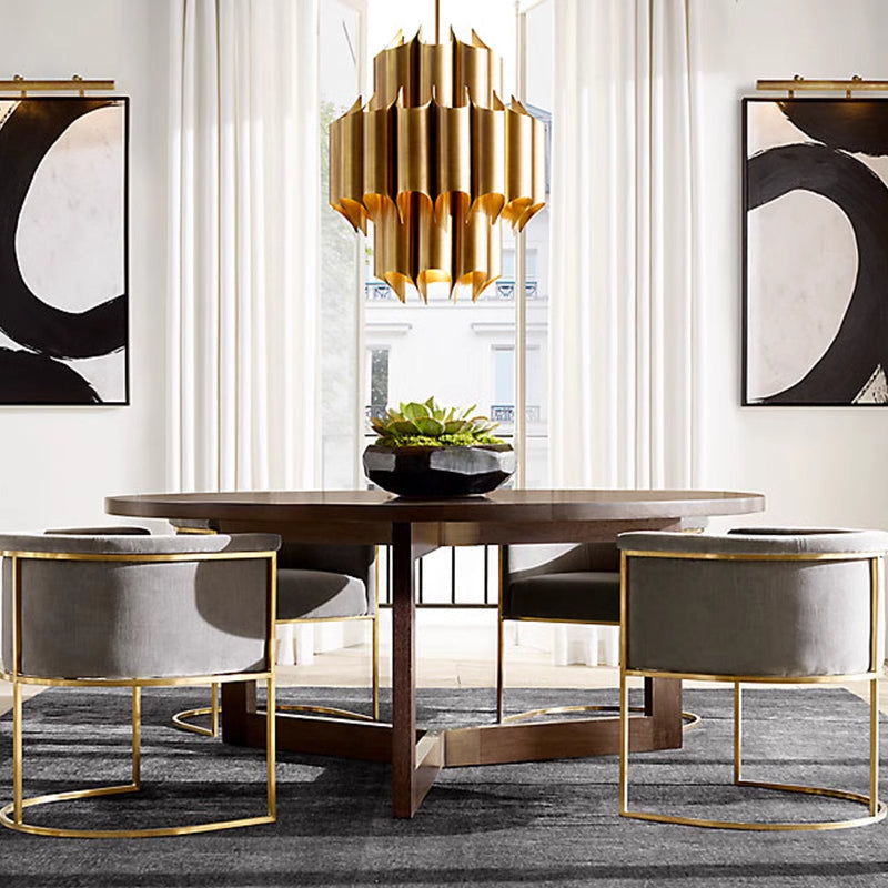 Arisha Simple Retro Creative Chandelier Brass Metal Bedroom - Neutral Decor
