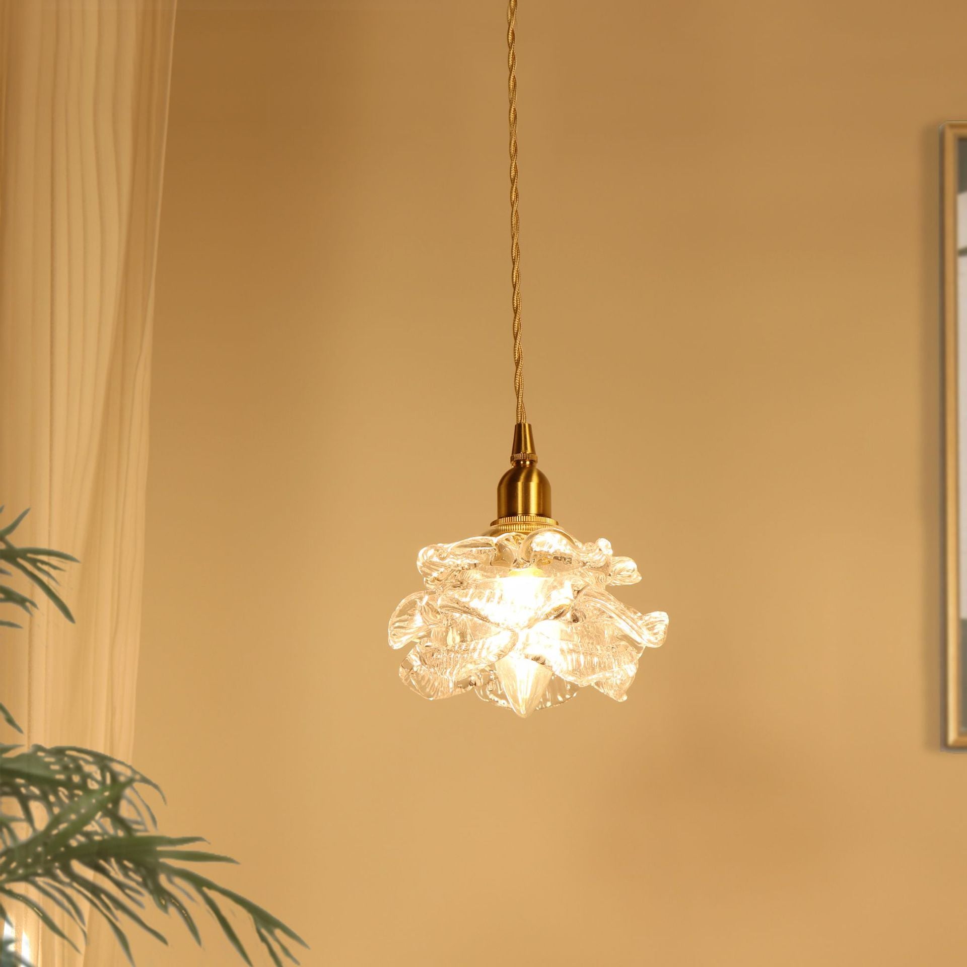 Valentina Romantic Retro Rose Pendant Light Clear Glass Bedroom - Neutral Decor