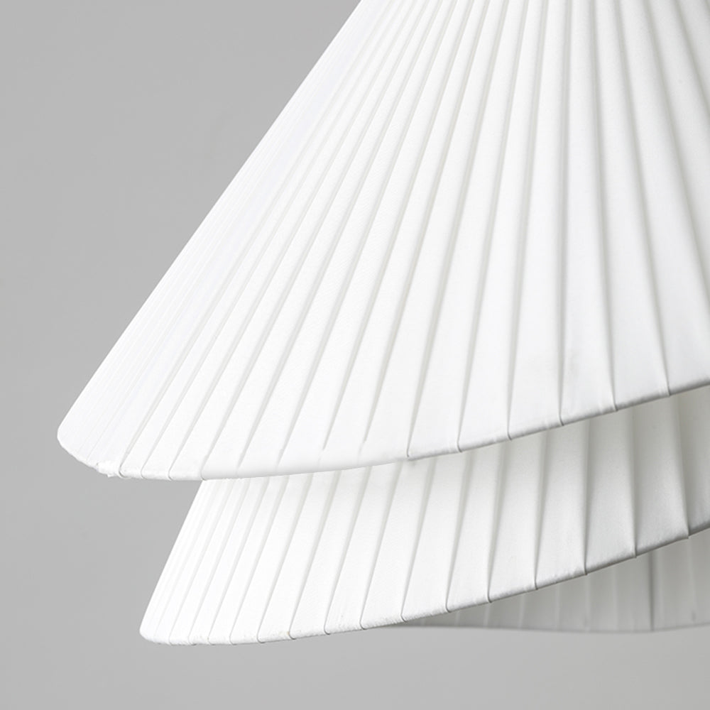 Ritta Minimalist Double Overlap Fabric LED Pendant Light, White - Neutral Decor