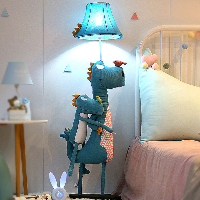 Minori Modern Dinosaur Metal/Fabric Floor Lamp - Neutral Decor