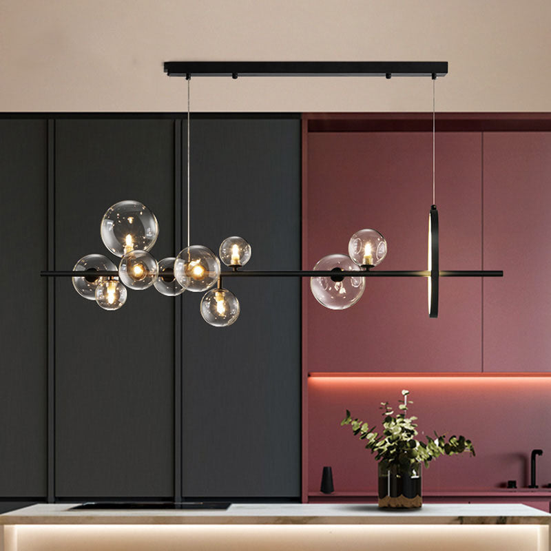 Valentina Modern LED Chandelier Gold Glass Living/Dining Room - Neutral Decor