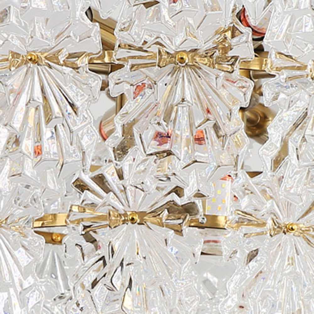 Kristy Elegant Gold Pendant Light 3 Rings, Metal/Glass - Neutral Decor