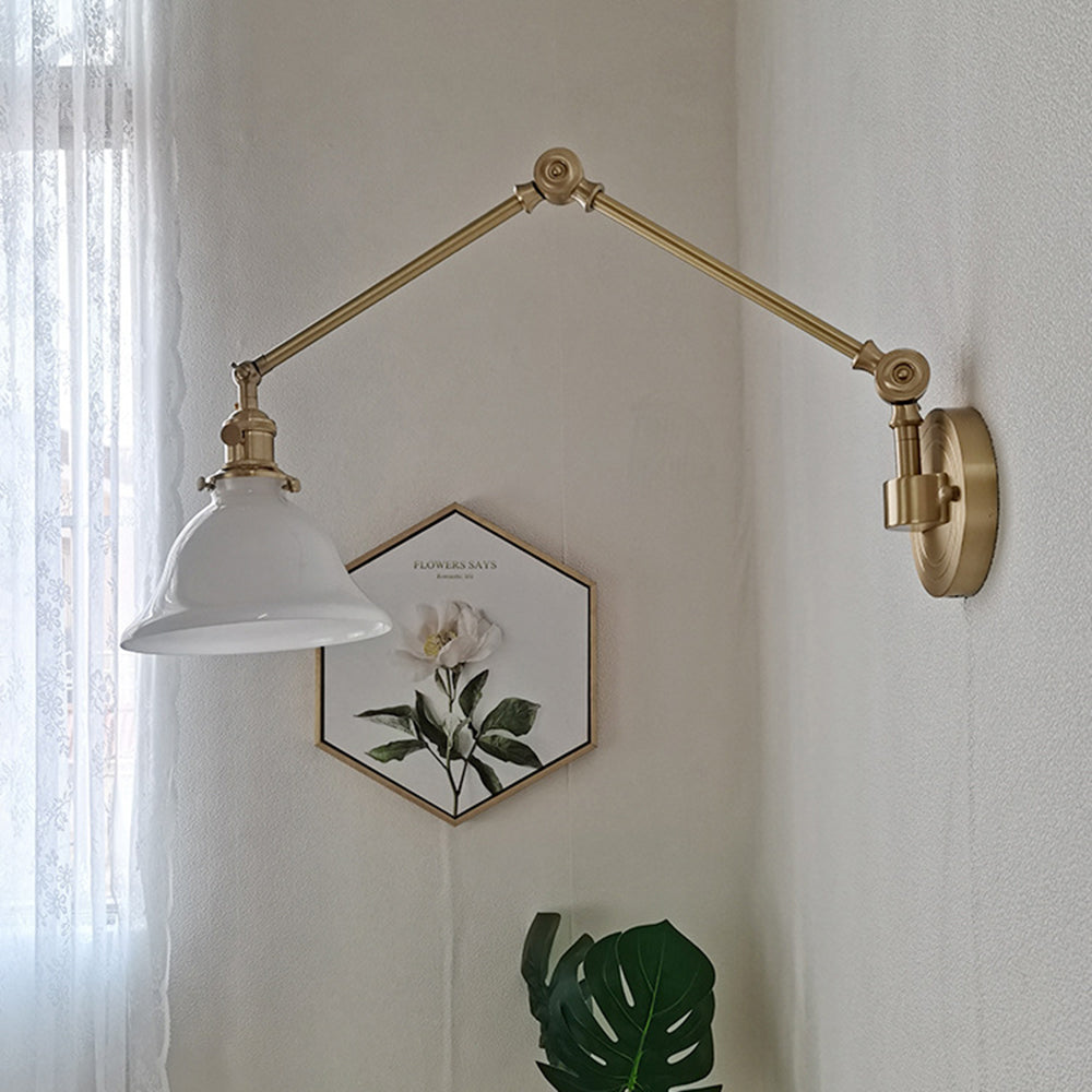 Tiffany Vintage Foldable Wall Lamp, Green/White - Neutral Decor