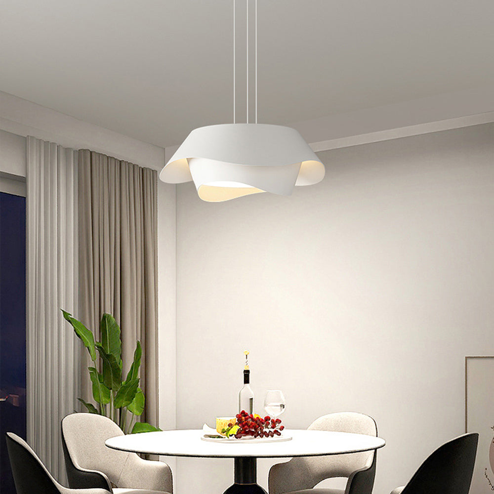 Arisha Art Deco Flower Shape Pendant Light, White - Neutral Decor