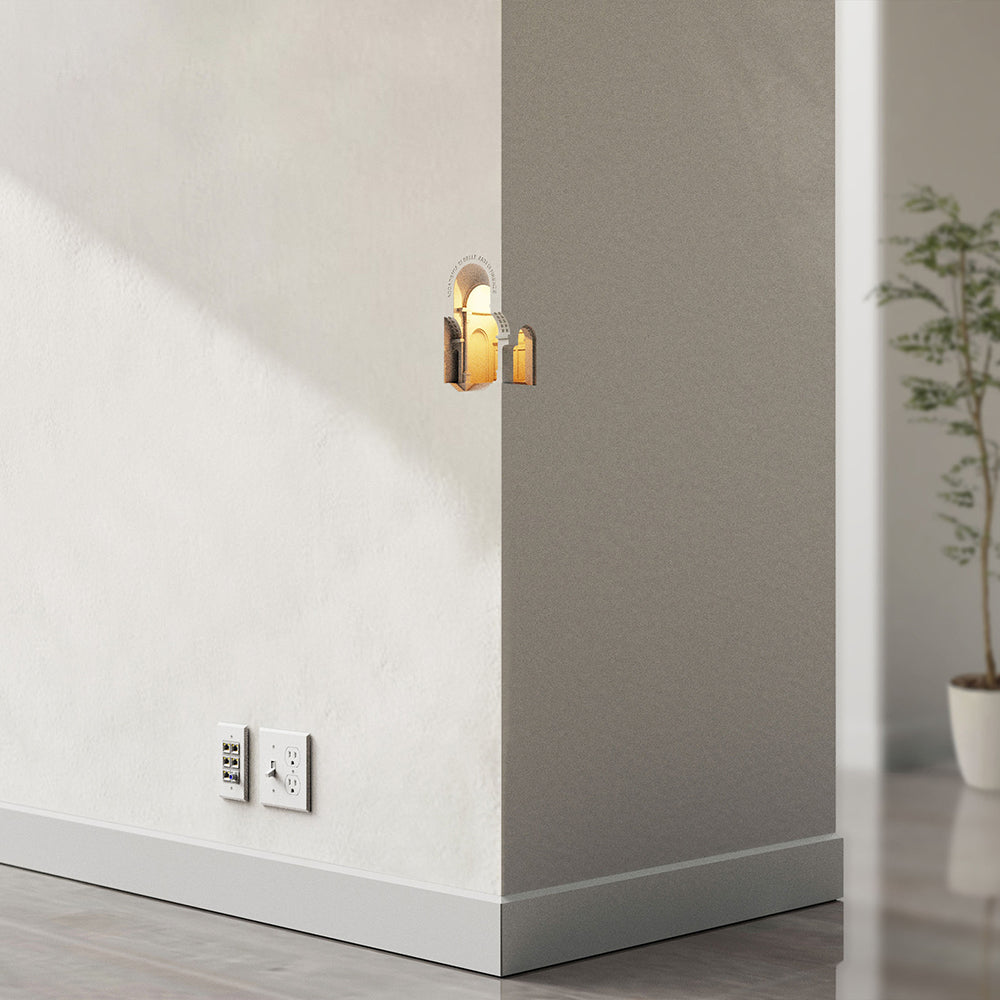 Arisha Art Deco Flush LED Plaster Wall Lamp, White - Neutral Decor
