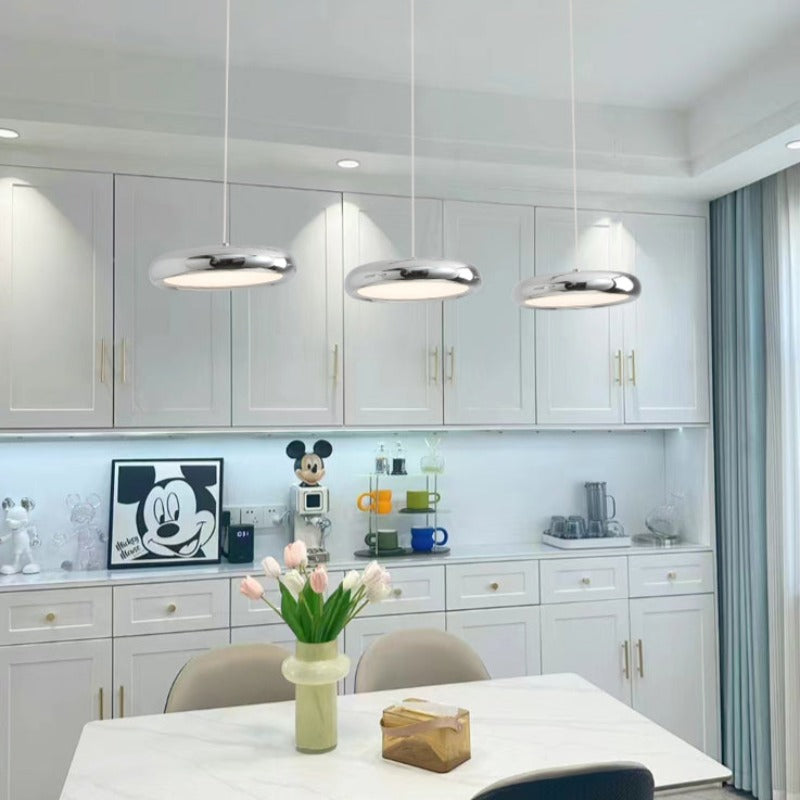 Aria Modern Minimalist Pendant Light Red Black Silver Metal Bedroom - Neutral Decor