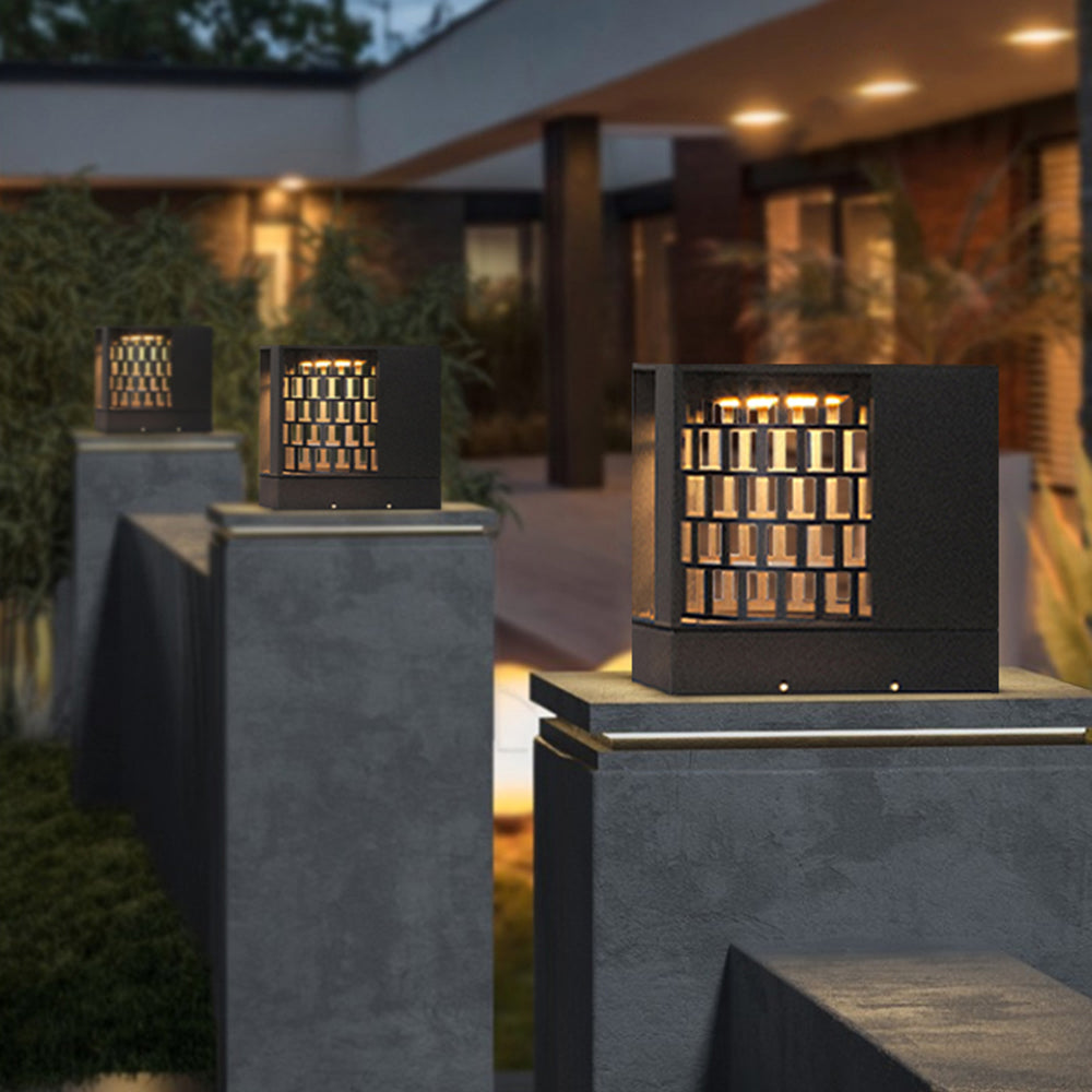 Ray Modern Pattern Metal Acrylic Outdoor Table Lamps, Black - Neutral Decor