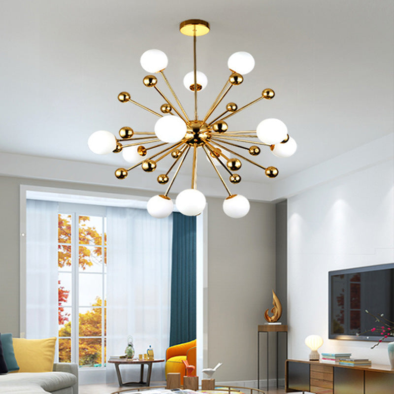 Silva Modern LED Chandelier Gold Glass Living/Dining Room/Bedroom - Neutral Decor
