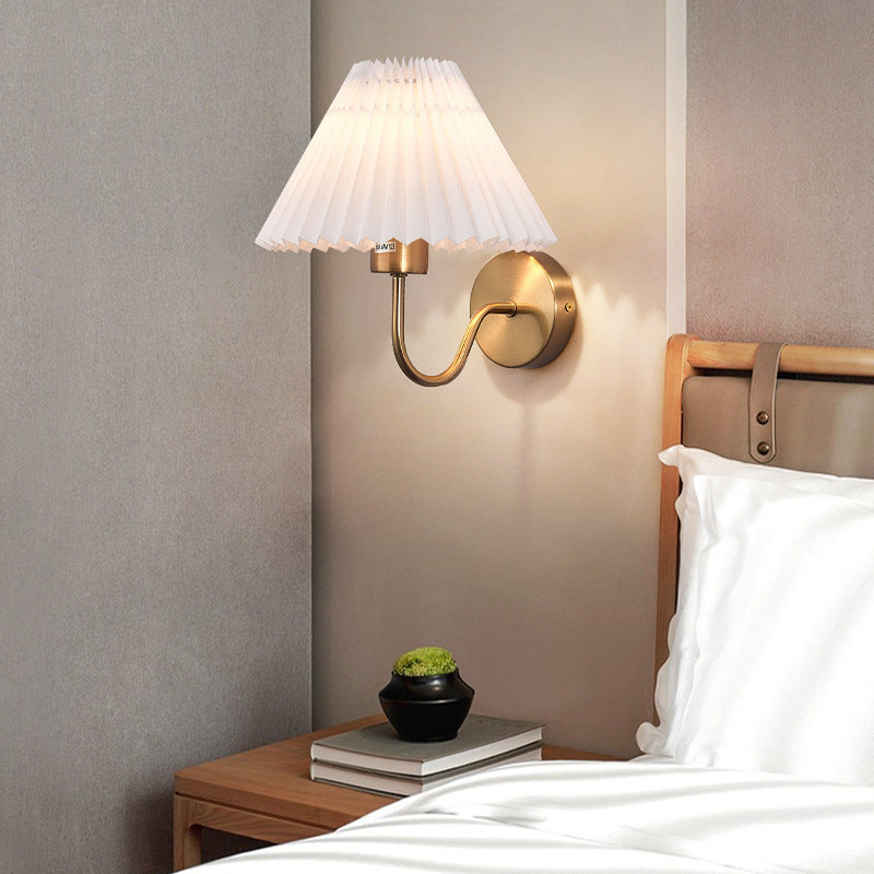 Tiffany Nordic Vintage Indoor Wall Lamp Brass/Black Metal Bedroom - Neutral Decor