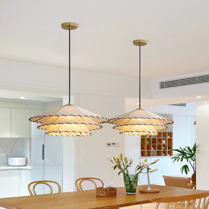 Ritta Boho Decorative LED Pendant Light Yellow Fabric Bedroom Restaurant - Neutral Decor