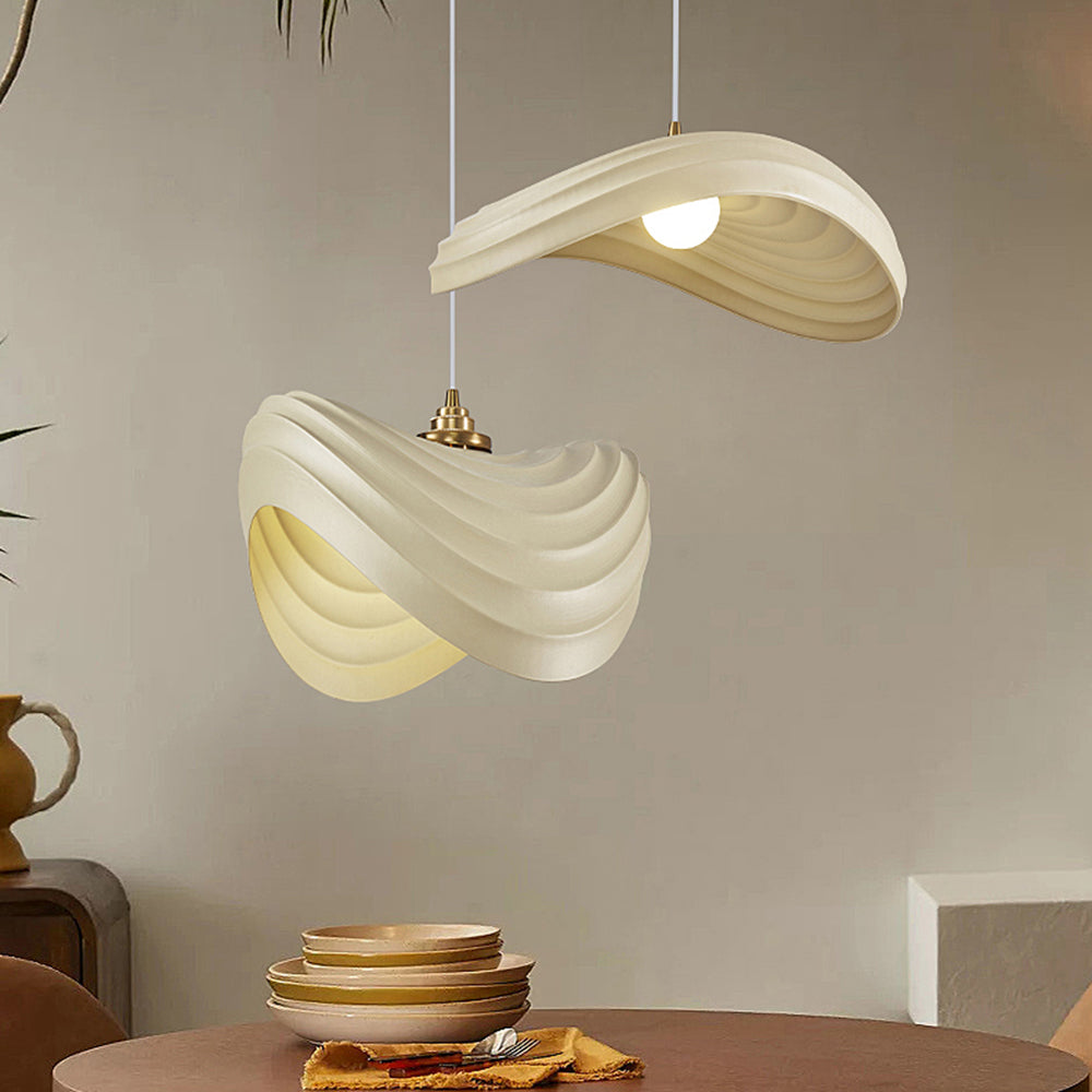 Ritta Wabi-Sabi Minimalisme Ripple Pendant Light, Resin&Metal - Neutral Decor