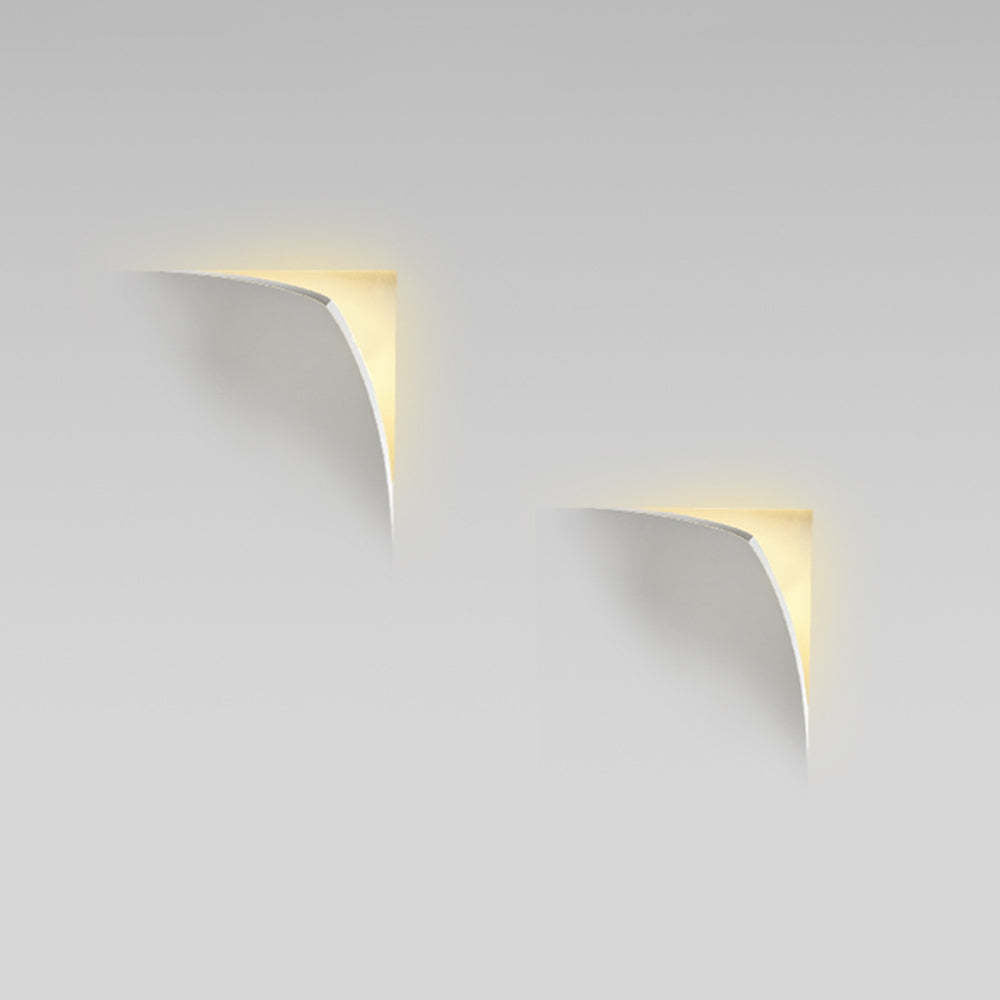 Aria Modern Recessed Metal/Plaster LED Wall Lamp, White - Neutral Decor