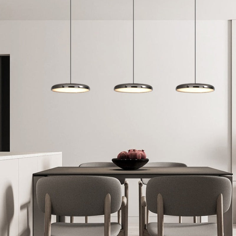 Aria Modern Minimalist Pendant Light Red Black Silver Metal Bedroom - Neutral Decor