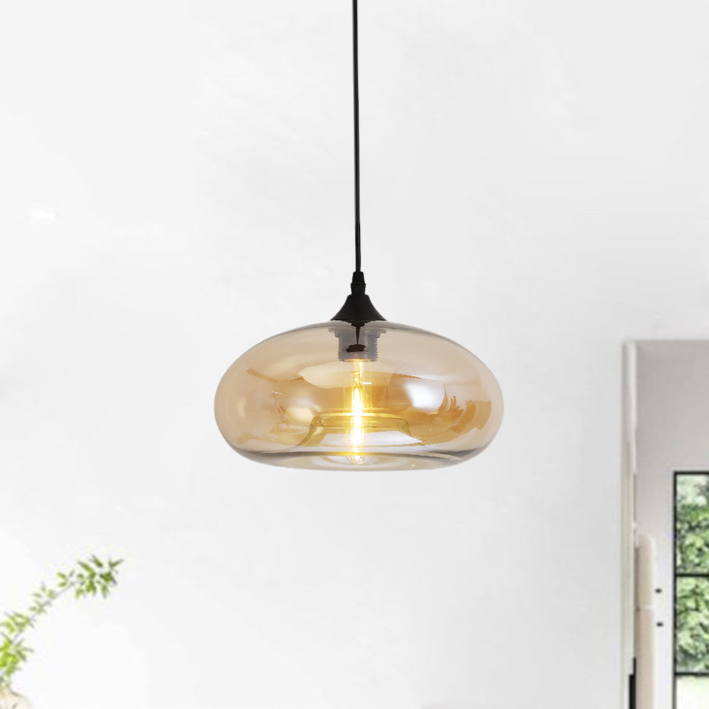 Valentina Modern Bread Shaped Glass Pendant Light, 6 Colour - Neutral Decor