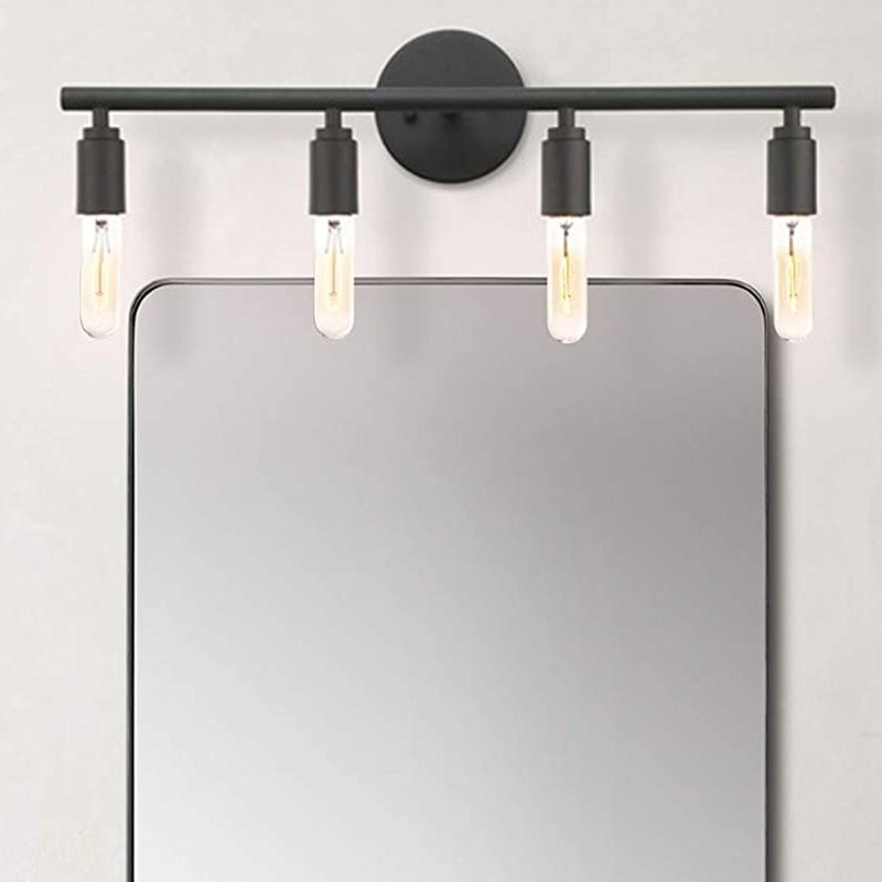 Silva Modern Glass Vanity Wall Lamp, Black, Bathroom, 3/4 Light - Neutral Decor