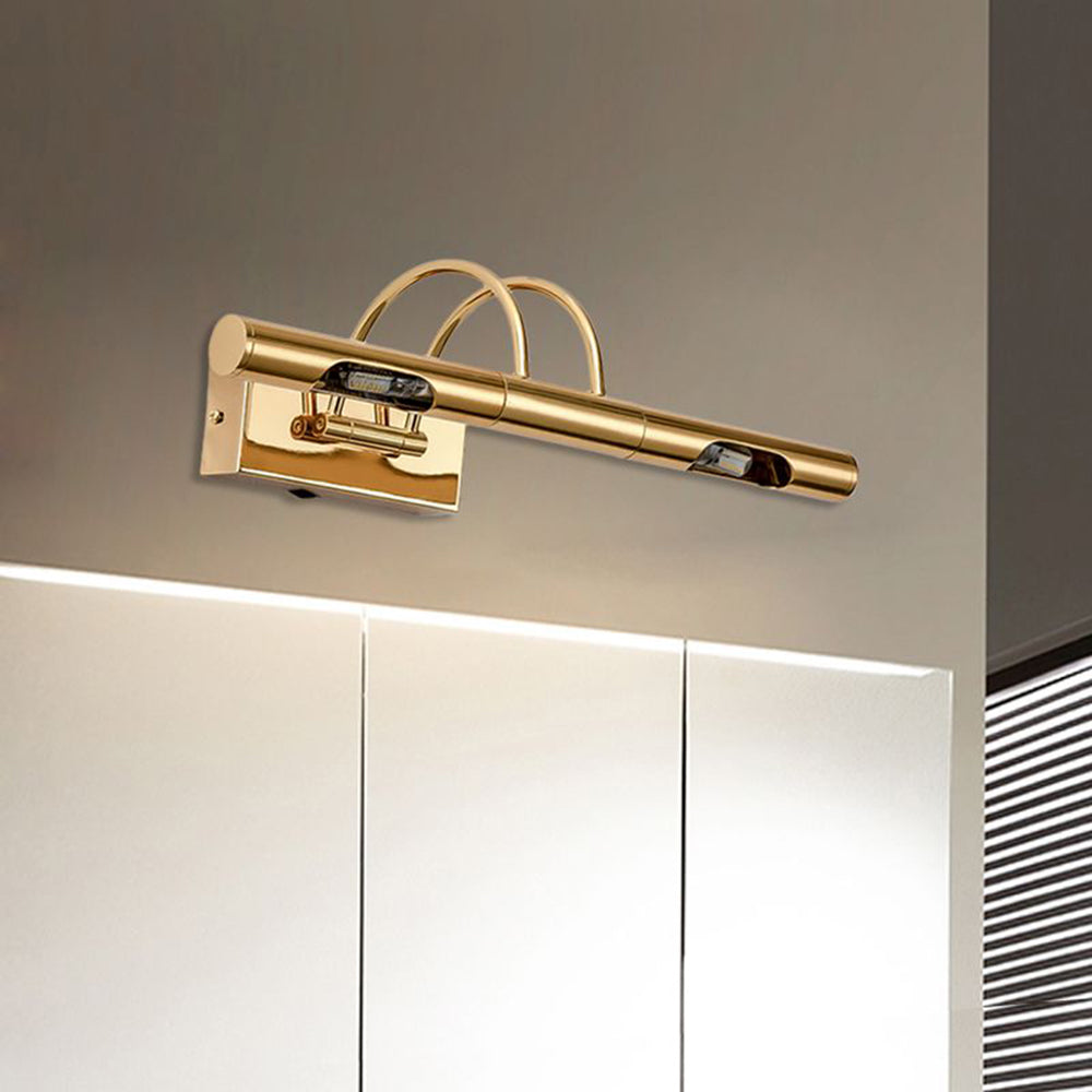 Aria Retro Cylindrical Metal Wall Lamp, Gold, Bathroom - Neutral Decor