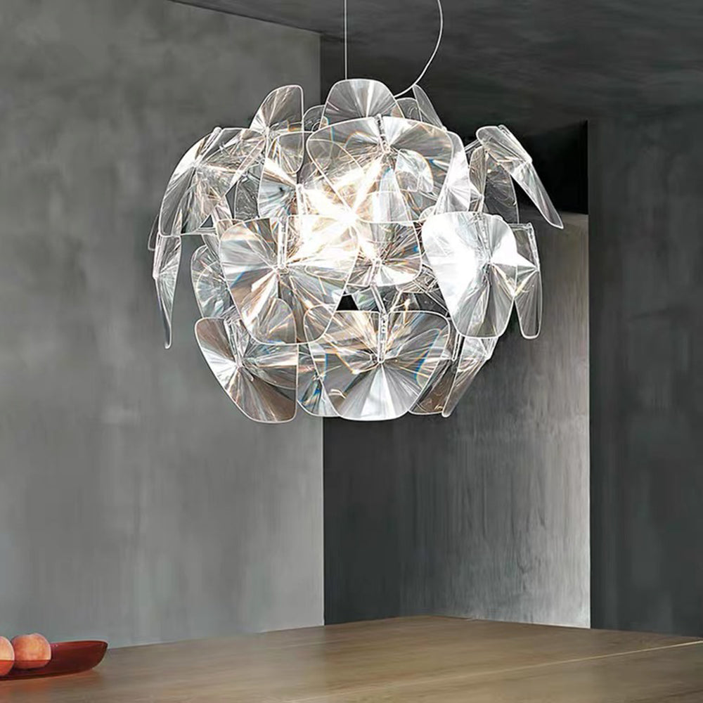 Arisha Unique Diamond Flower Metal Pendant Light, Living Room - Neutral Decor