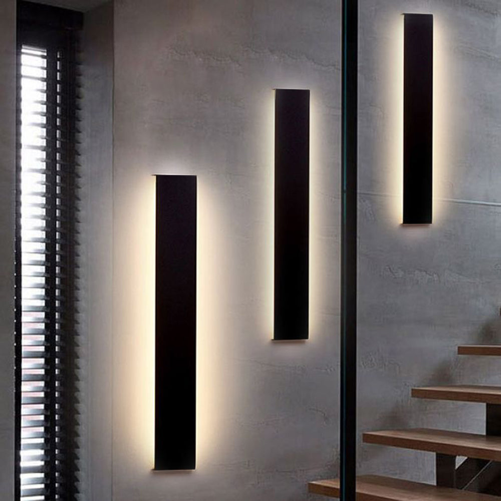 Arisha Minimalist Rectangular Wall Lamp,Black/White/Gold - Neutral Decor