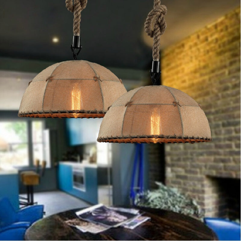 Ritta Industrial LED Pendant Light Metal Rope Bedroom - Neutral Decor