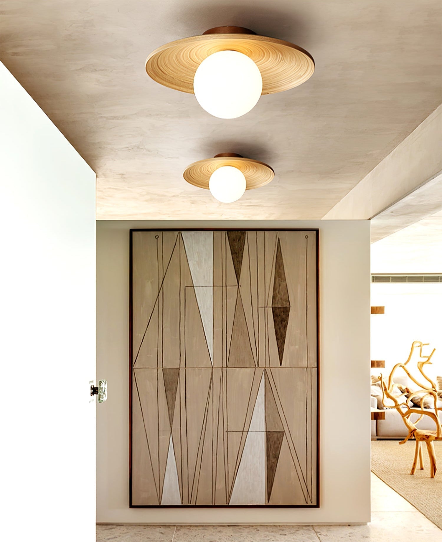 Ivoris Ceiling Light Soluna Wood Orbital-Neutral Decor