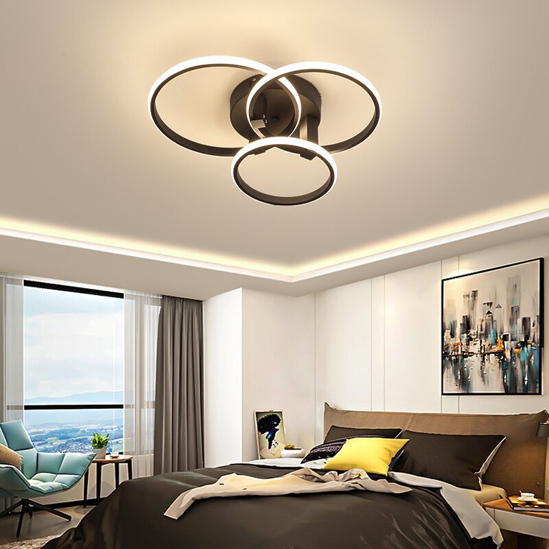 Arisha LED Ceiling Light Circle Ring, Black & White - Neutral Decor