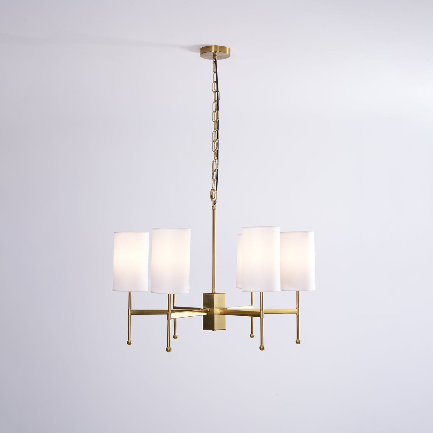 Ulcarisra Traditional Vintage Brass Fabric Chandelier-Neutral Decor