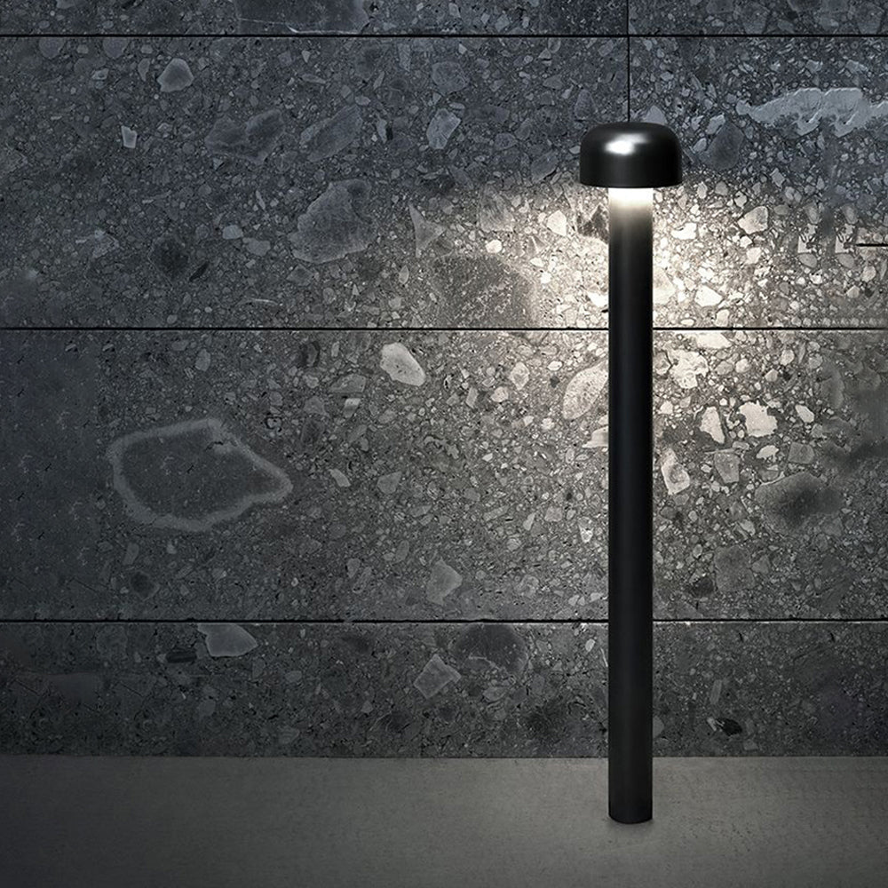 Ray Modern Metal Mushroom Shaped Outdoor Path Light, Silver/Black - Neutral Decor