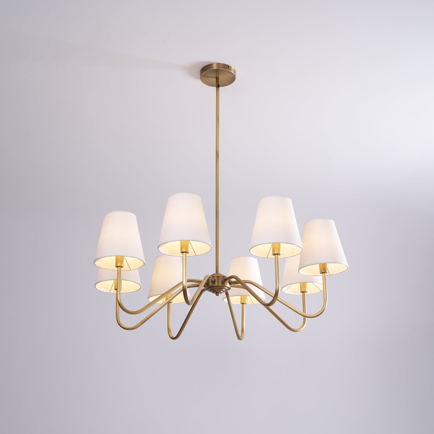 Viraean Vintage Industrial Brass Fabric Chandelier-Neutral Decor