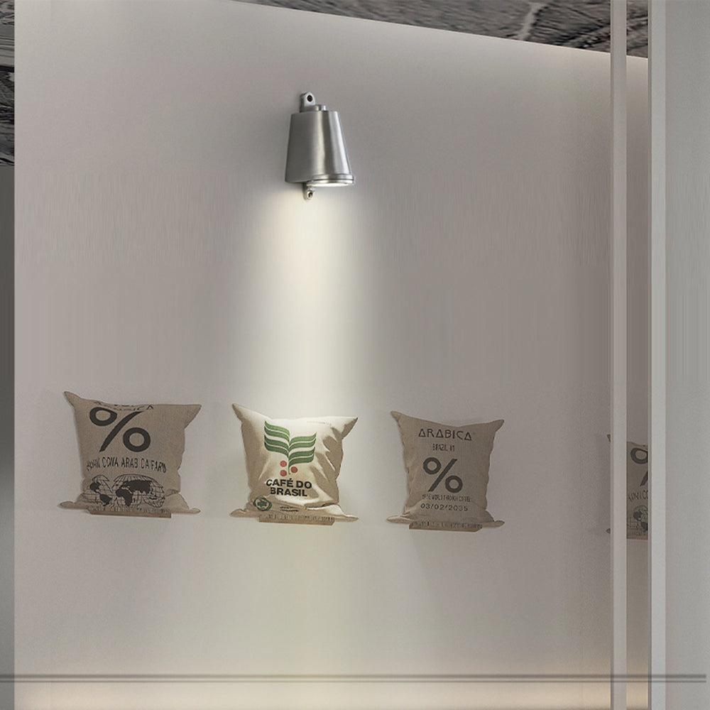 Ray Industrial Metal Bell Shaped Indoor Wall Lamp, Black/Grey/Coppery/Aluminum - Neutral Decor