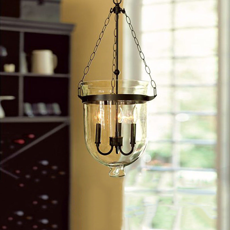 Silva Pendant Light Glass Black Industrial LED Living Room - Neutral Decor