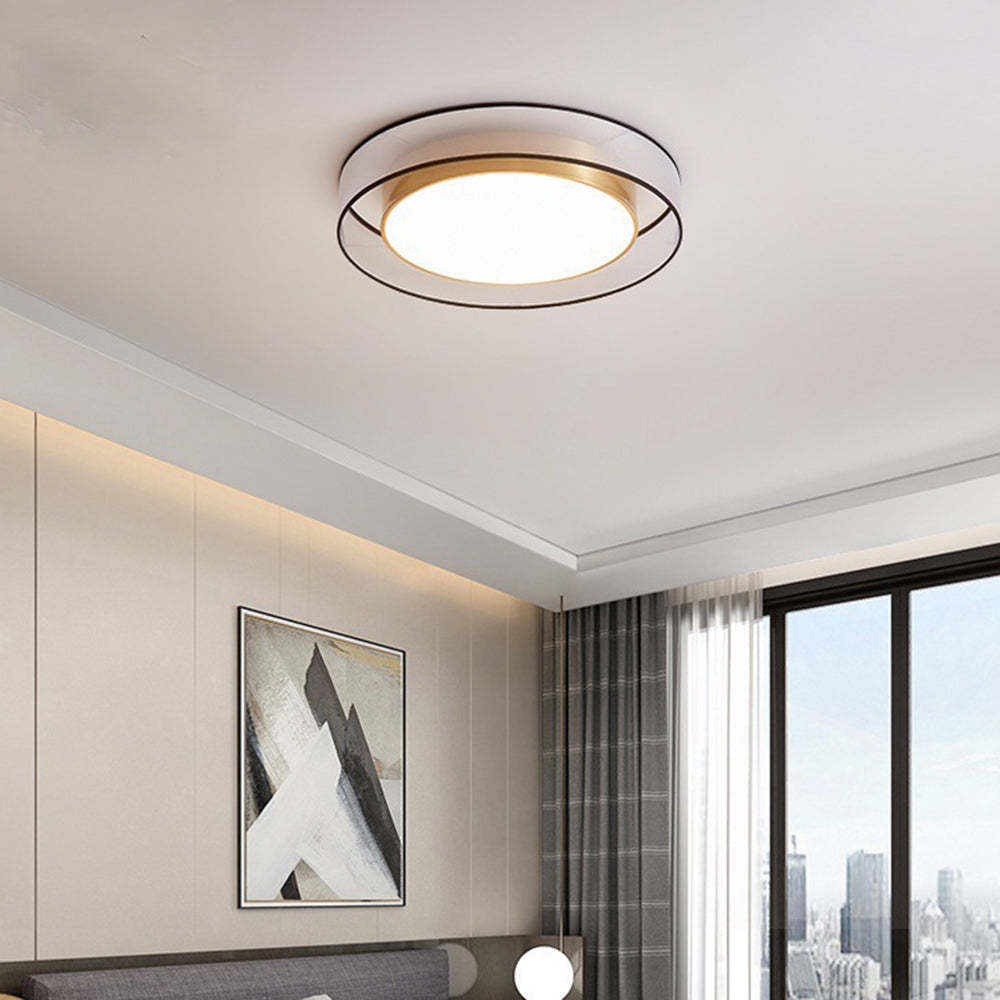 Arisha Nordic Modern Round LED Flush Mount Ceiling Light, Gold Copper - Neutral Decor